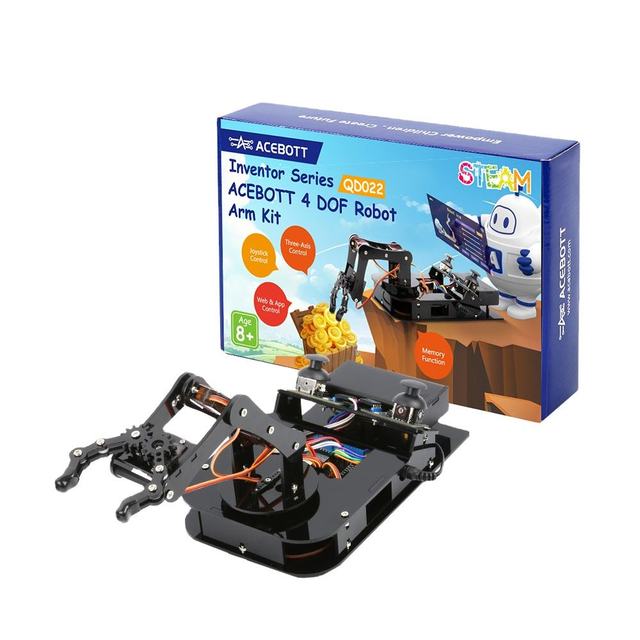 Robotlinking ESP32 Programmable Robot Arm Car Kit for Arduino Smart Robot Car Set for Learning Education Automation Kits