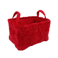 Panier de rangement en velours uni de grande taille en gros avec poignées : paniers à linge ménagers, bacs à vêtements et organiseurs de couches
