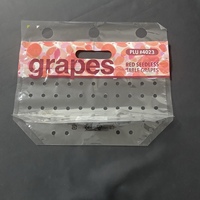 Sacs en plastique perforés respirants à fermeture éclair en PP de qualité alimentaire pour l'emballage des raisins rouges sans pépins