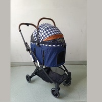 Poussette pour animaux de compagnie pliable à double couche moderne, directement de l'usine, avec cadre en alliage d'aluminium, pour chien, chat, cage, jogging, petits/ Moyens animaux