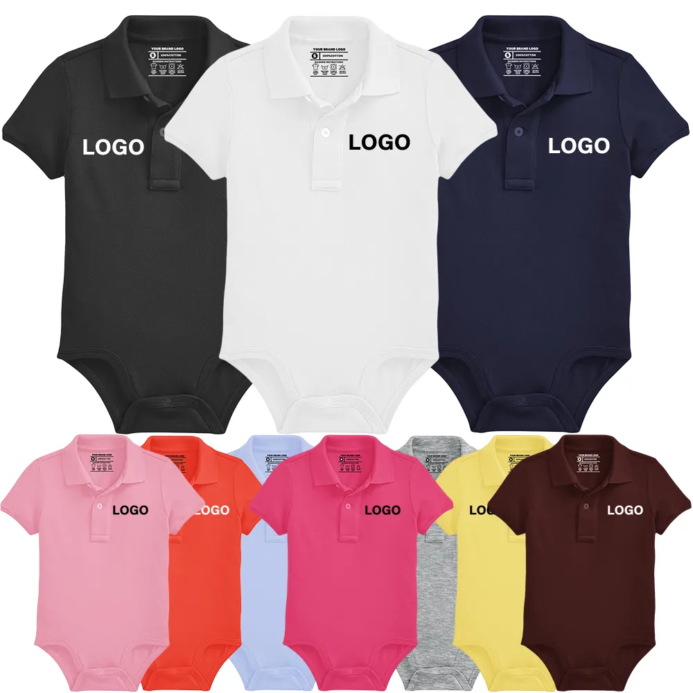 Jungen Baby Stram pler Sommer Polo Shirt Säugling Jumps uit Massive Baumwolle Mädchen Kleidung Kurzarm Neugeborene Baby Kleidung