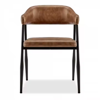 JP Meubles de magasin de café en gros bon marché Fauteuil en cuir PU Chaise de salle à manger Chaises et tables de restaurant d'intérieur