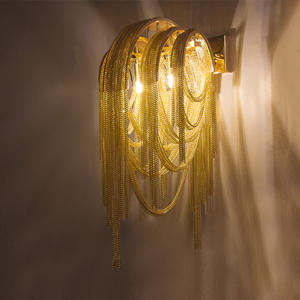 MEEROSEE <span class=keywords><strong>Italia</strong></span> Eclairage mural à pompons avec chaîne en aluminium Lampe murale pour hôtel Salon Chambre à coucher Support de lumière Appliques murales MD83101 - Product Image 5