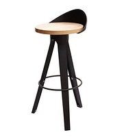 Chaise de cuisine moderne noire, tabouret de bar, chaise haute, meubles DHF Chine