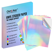 Vinyl PET Inkjet Sticker Paper A4 Glossy Brushed Gold Waterproof Self Adhesive Stickers for Camera Earphone Consumer Electronics