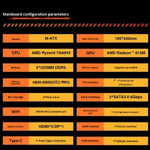 Erying <span class=keywords><strong>AMD</strong></span> R9 7940HX/7945HX scheda madre integrata Micro-ATX scheda madre grafica integrata SATA interfaccia <span class=keywords><strong>DDR5</strong></span> doppio canale nuovo - Product Image 3