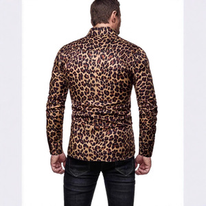 Chemises pour hommes Leopard, vêtements pour hommes, imprimé 3D, manches longues, mode décontractée, vacances, chemise florale pour hommes, Camisa Hawaiian Social Reserva - Product Image 4