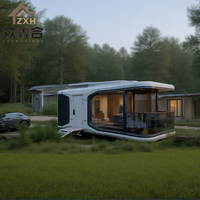 Bureau modulaire préfabriqué en acier sur mesure, super grand, insonorisé, capsule spatiale préfabriquée, 1/2 chambre, salon, cuisine