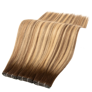 Extensions de cheveux russes <span class=keywords><strong>Haohao</strong></span> Invisible Weft Tape In, cheveux vierges, racines foncées, blond platine - Product Image 1