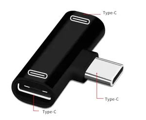 Adaptador USB2.0 2 en 1 Tipo C, Divisor <span class=keywords><strong>de</strong></span> Carga y Auriculares Auxiliares <span class=keywords><strong>de</strong></span> 12 Meses <span class=keywords><strong>de</strong></span> Duración, Transformador para Android, para Samsung, Hua, Pure Braid - Product Image 1