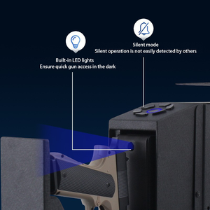 Súng sinh trắc học an toàn-Hộp súng chống cháy & Chống trộm với bàn phím kỹ thuật số im lặng, an ninh nhà/xe thép hạng nặng cho súng - Product Image 6