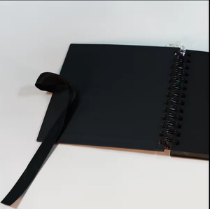 Albums photo pour <span class=keywords><strong>scrapbooking</strong></span> 8,5 x 11 pouces, 60 pages, pages vierges noires, papier 200 g/m², avec ruban noir en soie, 4 coins métalliques - Product Image 1