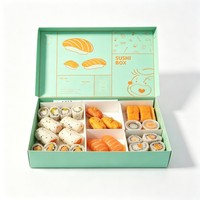 Boîte à emporter de luxe imprimée pour restaurant, emballage alimentaire personnalisé de qualité alimentaire pour sushis