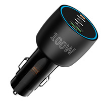 Charger Mobil USB-C PD100W Pengisian Cepat Berkualitas Tinggi untuk Ponsel PD3.0 QC3.0