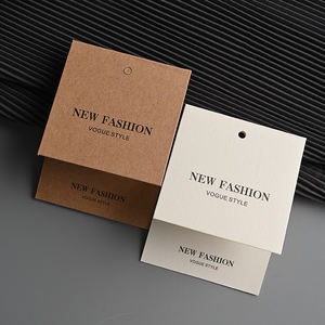 بطاقات تعليق فاخرة مخصصة من ورق الكرافت، ملصقات ملونة للعلامات التجارية مع طباعة الشعار للملابس - Product Image 4