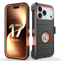 Étui de protection robuste 3-en-1 en PC et TPU avec clip ceinture pour iPhone 17 Air 16 15 14 13 12 11 Pro Max 7 8 Plus
