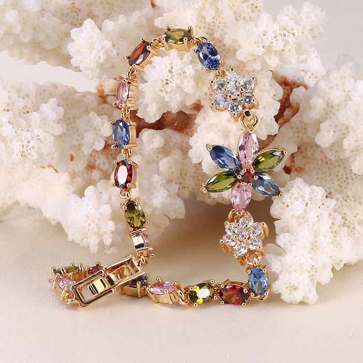 Wholesale 2018 New Fashion Design Dubai 18k Gold Plated Zircon