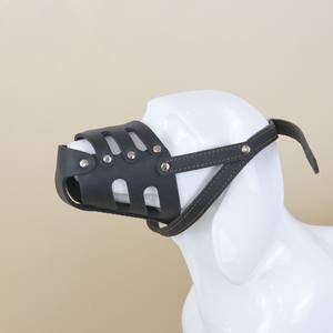Bozal de perro de cuero de grano superior duradero y transpirable al por mayor bozal de perro ajustable de estilo clásico - Product Image 4