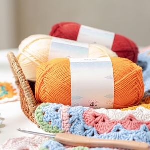 Fil doux et écologique en mélange de coton et bambou teint, antibactérien, pour crochet, tricot, tissage et couture DIY (écharpe, pull) - Product Image 3