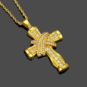 2026 New Trendy Simple Gold Silver Plated <b>Cross</b> Pendant Necklace Hiphop Personalization Alloy Men's Necklaces Wholesale Jewelry - Product Image 2