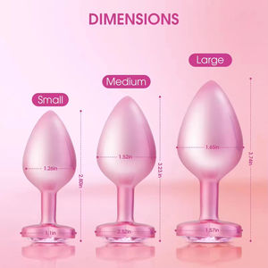 Vente en gros de plug anal en cristal rose, jouet sexuel en forme de cœur, finition argentée/dorée, 100% imperméable, durable, facile à nettoyer - Product Image 5
