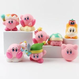 8 figuras/bolsa de <span class=keywords><strong>Kirby</strong></span>, encantadoras figuras de acción de dibujos animados en 3D, decoraciones para coche y mesa, figuras de acción para fiestas, adornos para tartas de cumpleaños, juguetes. - Product Image 2