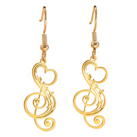 Boucles d'oreilles pendantes personnalisées en acier inoxydable, motif note de musique, créatives et tendance, idéales pour les festivals de musique