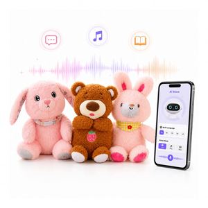 Custom AI Rabbit Stuffed Toy App Controlled Dialogue Speaker Soft Fabric Sleep Companion Kids Holiday Present Supplier - Product Image 1