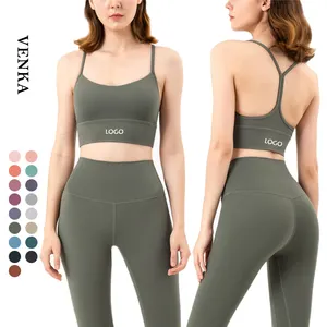 थोक नई डिजाइन महिला जिम एक्टिव वियर सेक्सी वाई बैक उच्च गुणवत्ता पतला पट्टा सांस लेने योग्य योग स्पोर्ट्स ब्रा
