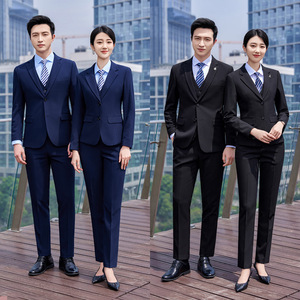 Business Suit Unisex Formal Wear 4S Store Uniform <b>Work</b> Clothes All Season Vest Nylon Woven Fabric - Product Image 1