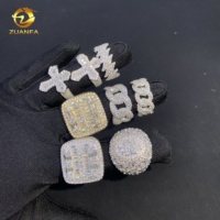 Collection de Bagues Homme Style Hip Hop de Luxe Personnalisées Serties de Moissanite VVS en Argent 925, Diamant Moissanite et Maillons Cubains
