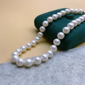 Elegante Collar de Perlas de Agua Dulce Naturales de 9-10 mm, Gran Brillo, Redondas, con Micro Imperfecciones, Sin Núcleo, Regalo para Mamá - Product Image 1