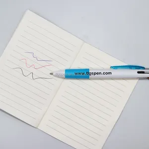 韓国と日本の売れ筋プラスチックペン学生用ボールペン1本に3色インク