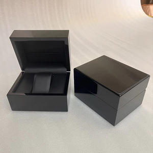 Luxury Wooden Watch <b>Box</b> & case Wholesale Custom Logo Men Wood Watch <b>Box</b> <b>Black</b> Luxury Packaging <b>Box</b> for Single Watch - Product Image 3