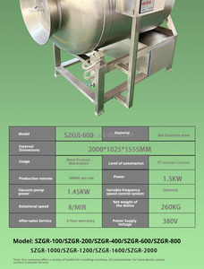 Stainless Steel Vacuum Tumbler Meat Mixer Meat Marinating <b>Machine</b> for Food Processing - Product Image 4
