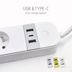 Multiprise intelligente Wi-Fi Tuya avec 2 ports USB, 4 prises CA 16A, interrupteur d'éclairage électrique multiple français, prise de courant intelligente EU - Product Image 5