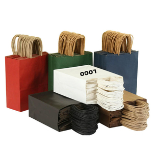 Sacs de courses <span class=keywords><strong>en</strong></span> kraft personnalisés, durables, écologiques, réutilisables, avec poignée, sacs <span class=keywords><strong>en</strong></span> papier kraft recyclables personnalisés - Product Image 1