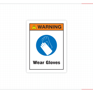 Personal Protective Gloves Safety <b>Sticker</b> for Hazardous Workstations Material Handling Areas and Industrial Operations - Product Image 1
