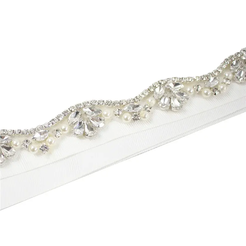 Y009 Wave handmade diamond fashion rhinestone custom women belt wedding dress bridal wedding belt