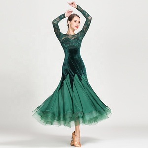 Vestido de <span class=keywords><strong>baile</strong></span> moderno de manga larga de encaje Vestido de <span class=keywords><strong>baile</strong></span> de vals estándar nacional Big <span class=keywords><strong>Swing</strong></span> - Product Image 1