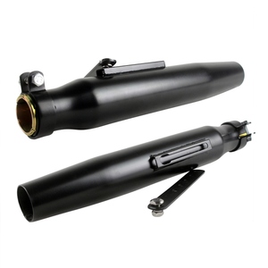 2PC / Paire Silencieux d'échappement vintage noir pour moto 415mm, tuyau de silencieux conique, réducteur 35-41mm pour <span class=keywords><strong>Harley</strong></span> Cafe Racer <span class=keywords><strong>Scrambler</strong></span> - Product Image 1