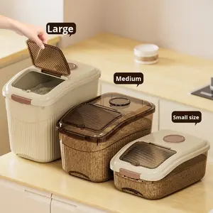 Nuevo Contenedor de Almacenamiento de Arroz <span class=keywords><strong>Bona</strong></span> de Plástico Sostenible para Uso Doméstico, a Prueba de Insectos, a Prueba de Humedad, Sellado, Capacidad de 15 kg, Diseño Moderno Nano - Product Image 2