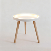 Table basse détachable en bois avec éclairage LED pour salon, chambre à coucher, balcon, petite table à thé