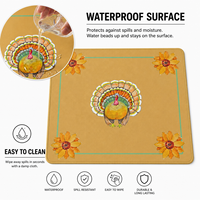 Tapis de Mahjong Américain de Designer pour Thanksgiving, 31,5 pouces carré, en Diatomite Silencieux et Doux, Anti-plis, Housse de Table de Fête, Cadeau pour Hôtesse