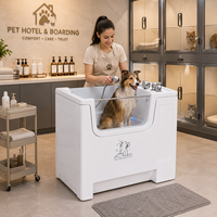 Baignoire de toilettage pour animaux de compagnie en acrylique de luxe, attrayante, avec porte d'accès, robuste, pour salle de bain