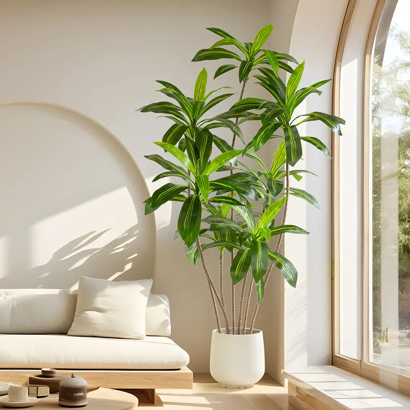 Green Plants Velvet Floor To Ceiling Potted Plants Indoor Living Room Decoration Trees Brazilian Wood Plant Bonsai