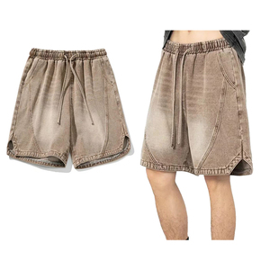 Custom Vintage Distressed baggy jorts men y2k Summer High Quality streetwear men shorts Breathable Street Style mens denim jorts - Product Image 1