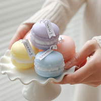 Bougie en cire d'abeille artisanale, écologique, parfumée aux macarons, pour la rentrée scolaire, les fêtes, la Saint-Valentin, la décoration de la maison