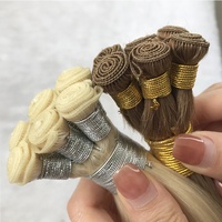 Nouvelles extensions de cheveux russes Genius Weft 100% Remy à double trame vierge, cuticules alignées