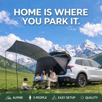 Tente arrière de voiture imperméable, auvent de hayon pour SUV, pare-soleil, abri contre le vent avec poteaux et piquets pour le camping